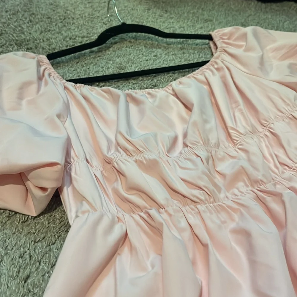 Pink Off-Shoulder Ruffled Dress - Picture 3 of 4